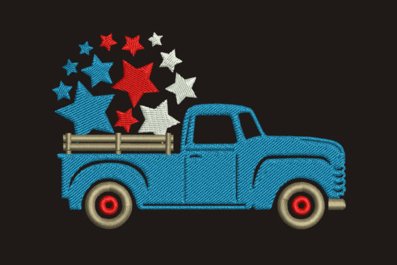 Patriotic Truck Embroidery Design Review for Etsy Sellers