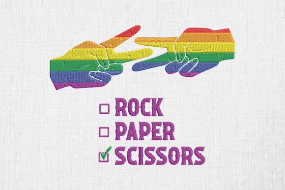 Review: Rock Paper Scissors Lesbian Pride Embroidery