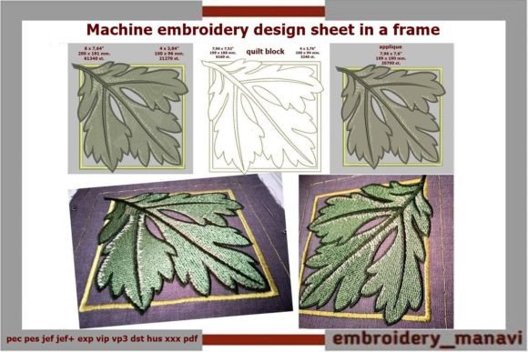 Reviewing Sheet in Frame Applique for Etsy Shops