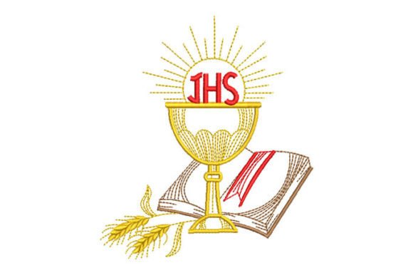 Reviewing the Letter JHS Chalice Cup with Bible Design